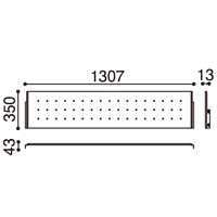 フォールディングテーブルブラック脚幕板付　W1500×450