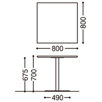 リフレッシュテーブル　RFRT-800S W800×D800
