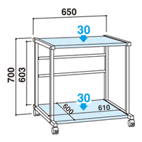 プリンタラック　ホワイト　W650×D600×H700